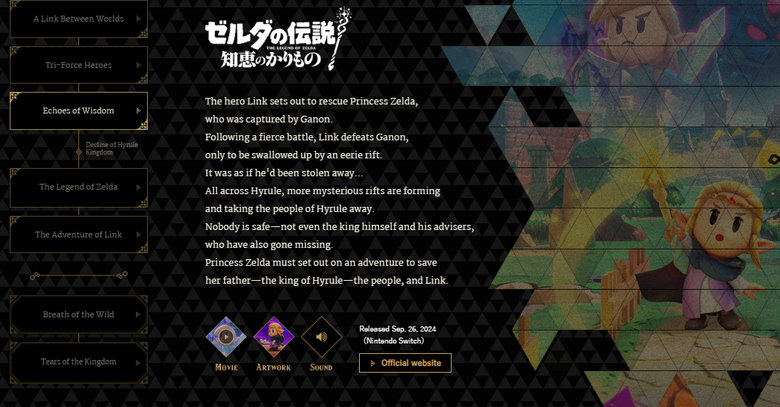 Nintendo gives Zelda: Echoes of Wisdom its spot on the Zelda timeline
